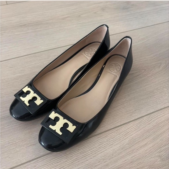 Tory Burch Shoes - Tory Burch Black Flats with Gold Accents